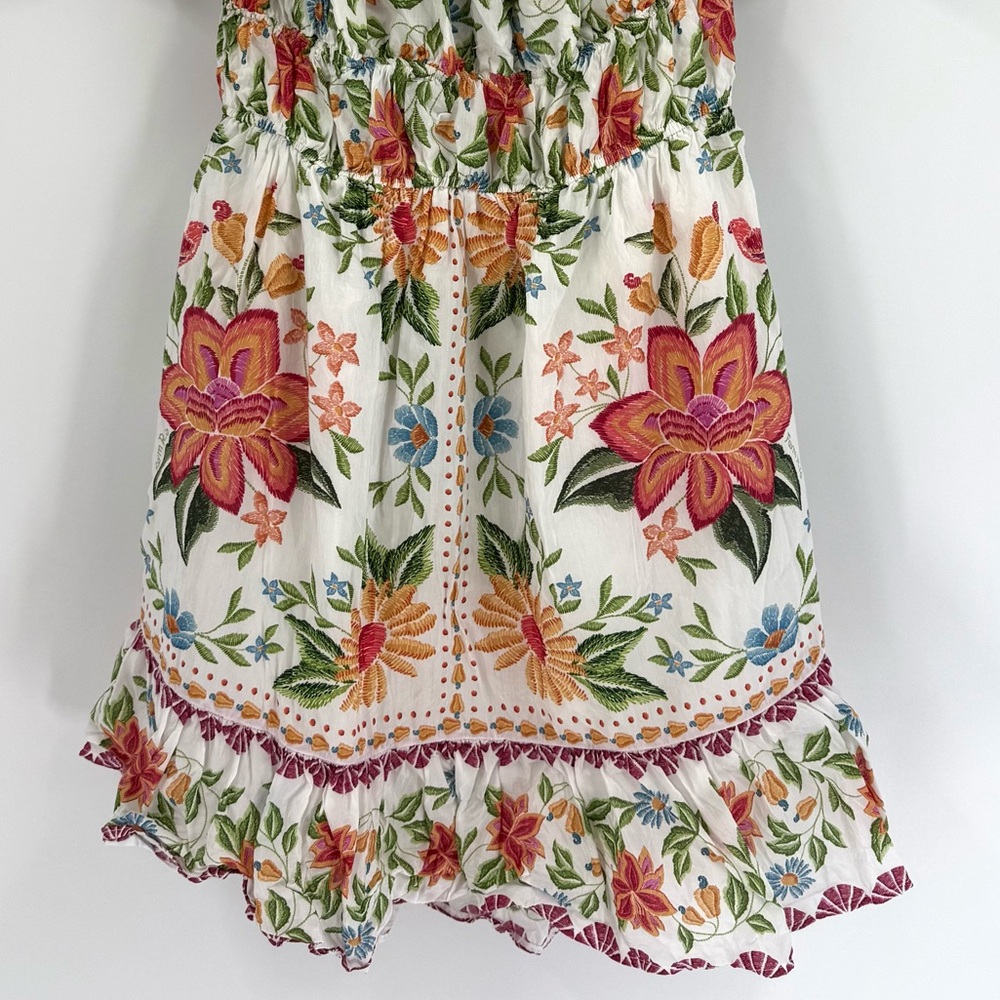 Farm Rio Bloom Garden Short Sleeve Floral Short Mini Dress,‎ Size L - Picture 9 of 12